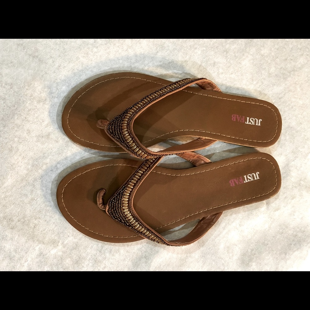 Cute beaded thong sandals